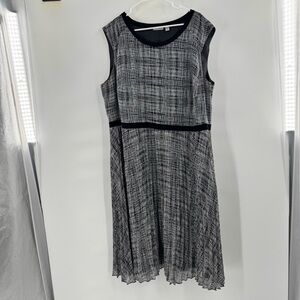 Halogen Black and White A-Line Midi Dress size 20W